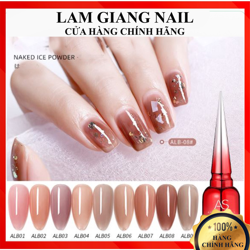 SET Sơn gel AS thạch mã ALB 9 chai mẫu chai đỏ nhọn 15ml siêu HOT siêu xịn