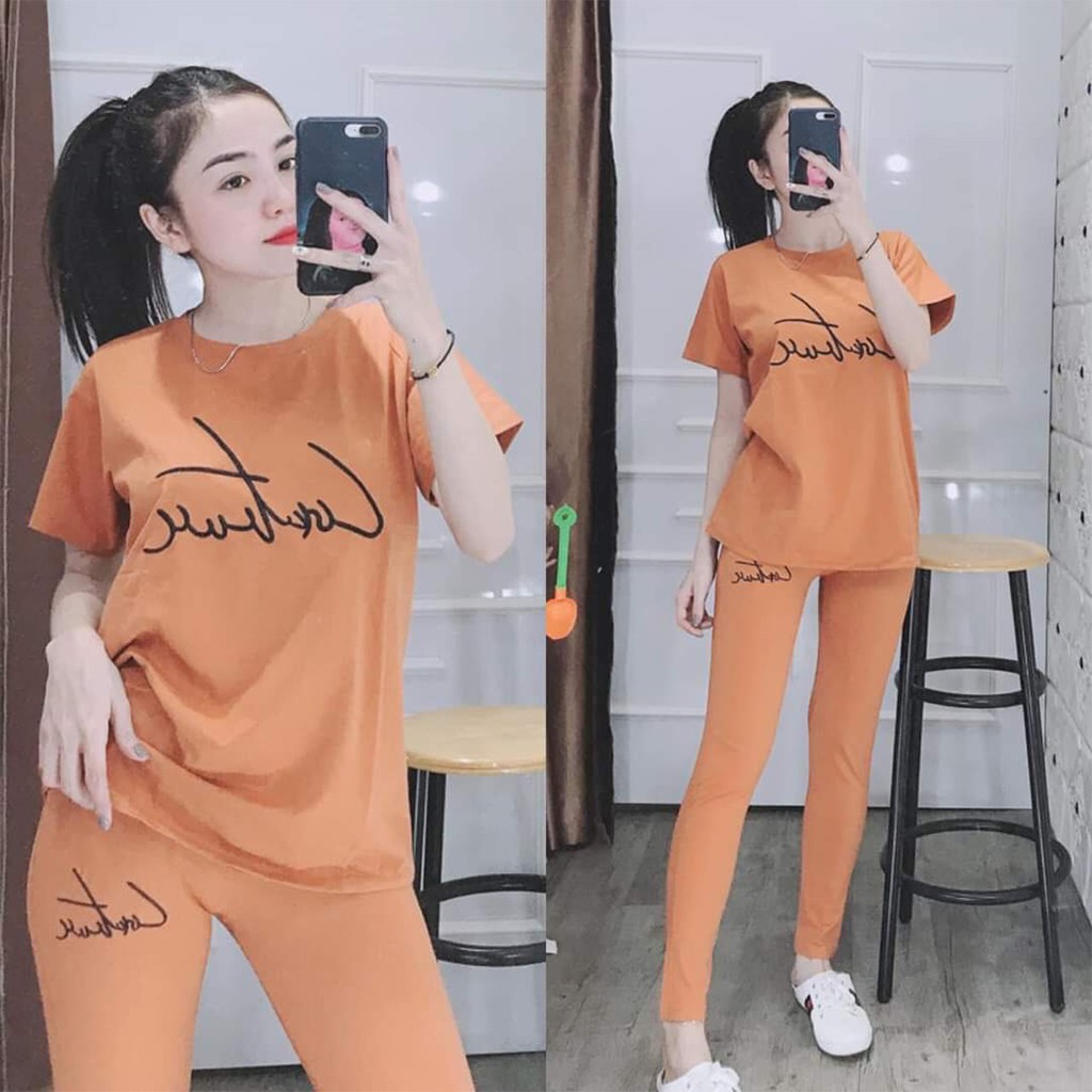 Đồ Bộ Nữ, Set Đồ Bộ Thun Mặc Nhà Coton 4 Chiều Đẹp Thêu CHỮ KÝ DÀI JULYNA QD05