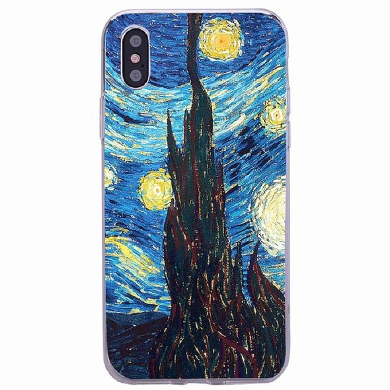 Ốp điện thoại Silicon TPU in hình tranh vẽ Van Gogh cho iPhone 6 6s 7 8 Plus 5 SE 5S XR XSMax XS X