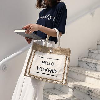 Túi vải bố Hello Weekend xách tay