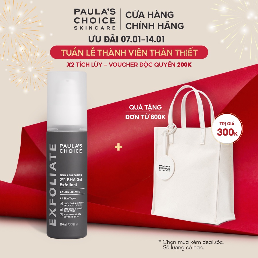 Gel loại bỏ tế bào chết Paula's Choice Skin Perfecting 2% BHA Gel Exfoliant 100ml 2040