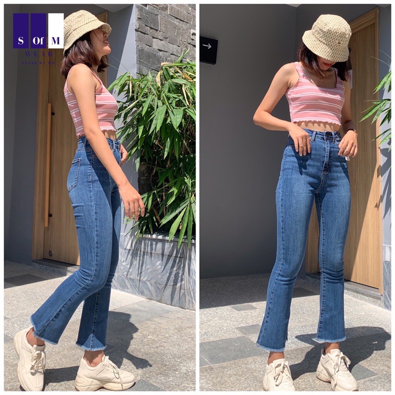 Quần jean nữ ống loe cạp cao 90cm Sofm Wear (L9T) | BigBuy360 - bigbuy360.vn