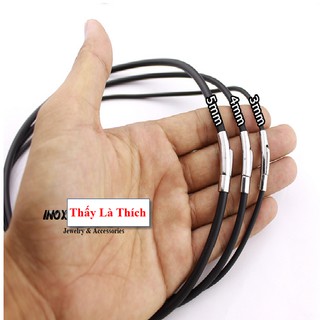 Dây chuyền cao su nam khóa inox cao cấp nhiều size - Cam kết 1 đổi 1 nếu đen & gỉ sét