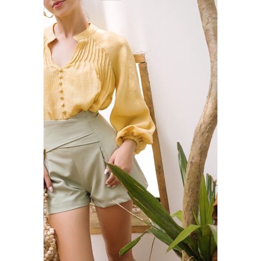 Áo linen tay bồng - Erica Blouse