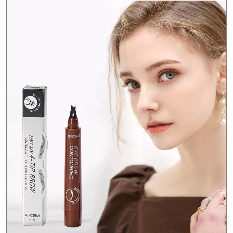 Bút Kẻ Mày MENDSMAN Đầu 4 Nhánh Phẩy Sợi Bền Màu Kháng Nước 10g | BigBuy360 - bigbuy360.vn