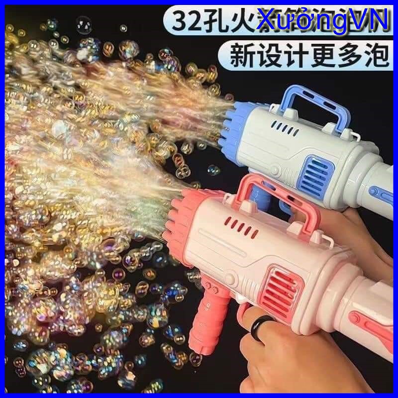 Súng bắn bong bóng xà phòng 32 nòng tự động / Nước xà phòng tạo bọt