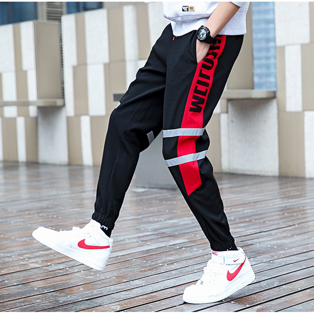 Quần Jogger Nam Sọc Viền Lớn Phối Hai Sọc Ngang Gối Chữ Bo Ống Trẻ Trung Thời Trang FASHION4MENHCM JOGGER NAM 9000069C