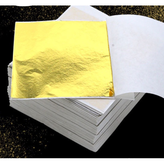 100 Lá Dát Vàng 24k (9cm X 9cm) và keo dát vàng chuyên dụng
