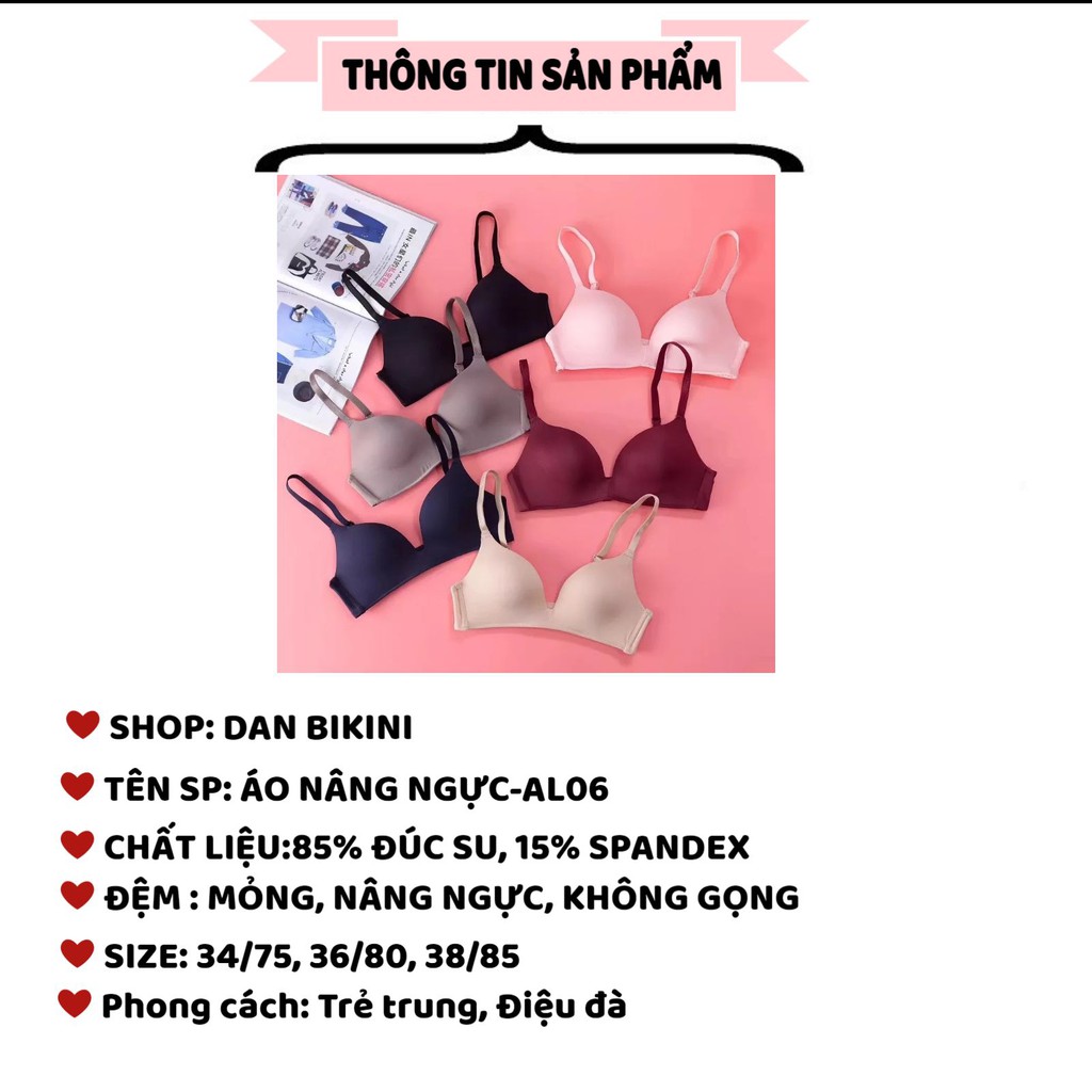 Áo Lót Nữ Đúc Su Không Gọng Nâng ngực - Áo Ngực Nữ  mềm mại thoáng mát tôn vòng 1 gợi cảm quyến rũ mã AL06 | BigBuy360 - bigbuy360.vn