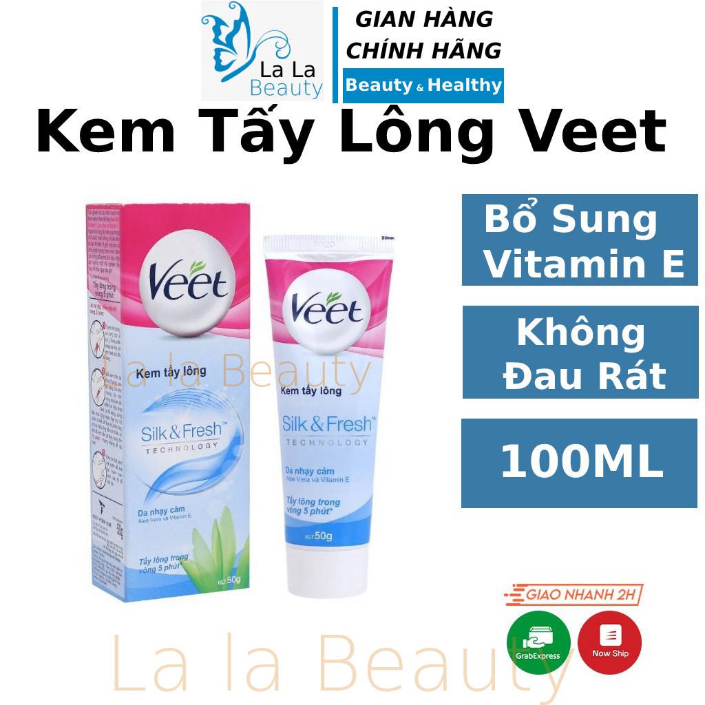 Kem tẩy lông Veet Hair Removal Cream 100ml huyền phi tẩy lông chân tay nách vùng kín không gây đau rát - LaLa Beauty
