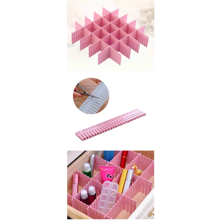 Bộ 4 Vách Chia Ngăn Kéo Tủ Thông Minh Bằng Nhựa