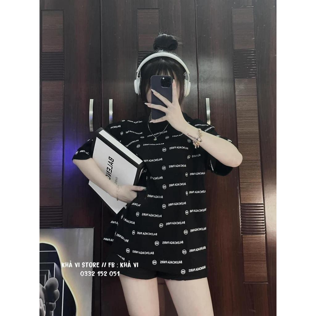 Áo Phông 3158 Dáng Rộng Nam Nữ In Kín Chữ Cổ Tròn Tay Lơ Nam Nữ Bigsize