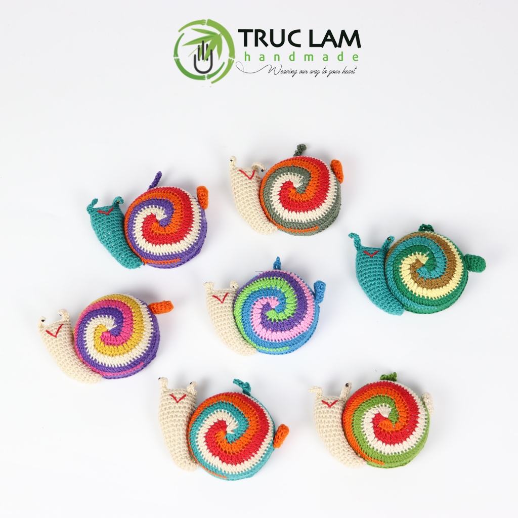 Thước Dây Cuộn Mini Rút Tự Động Đan Len Nhiều Màu Sắc Hình Các con Vật Trúc Lâm Handmade