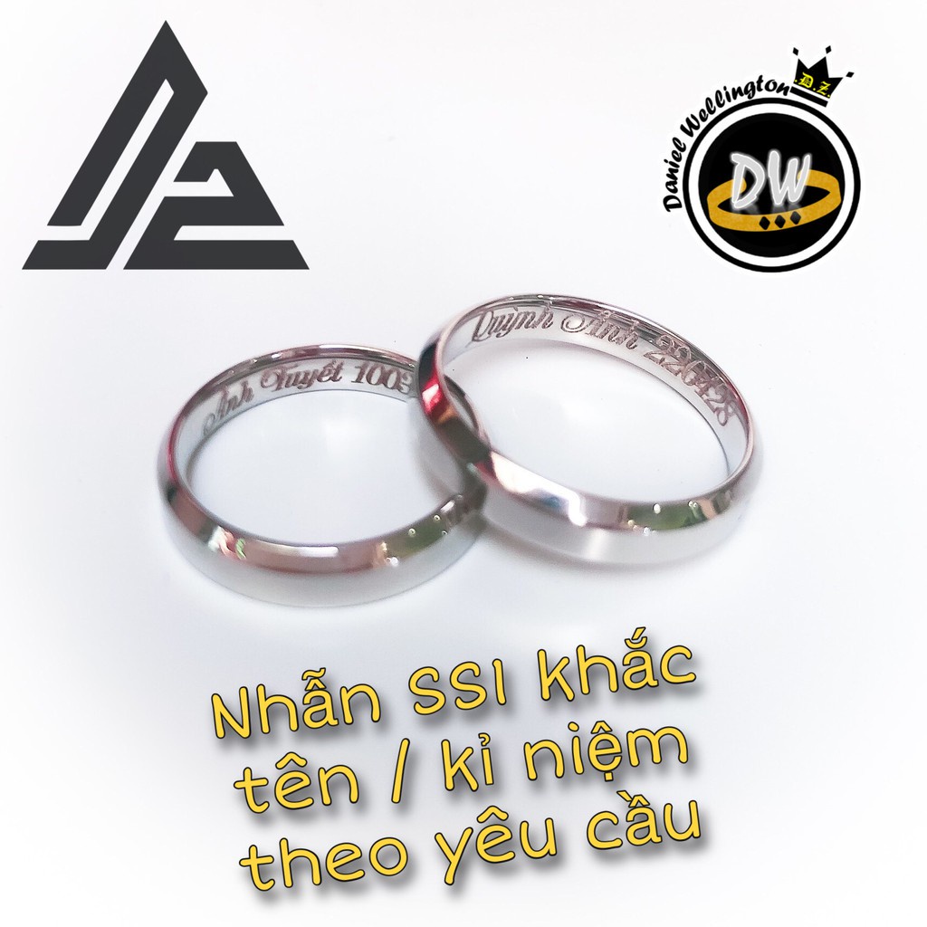 Nhẫn DW v1 cặp đôi thời trang Titanium thép không gỉ 316L [Bảo Hành 5 năm]