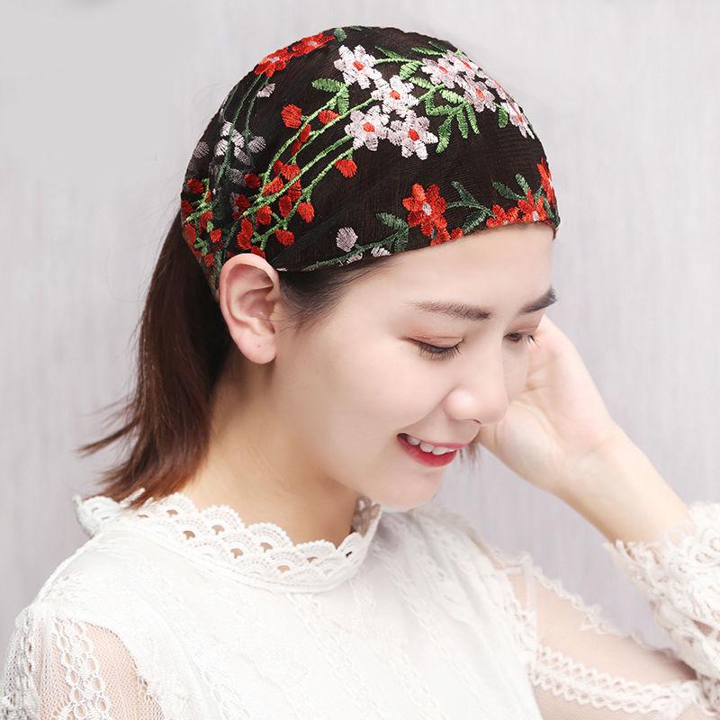 Băng đô đội đầu trùm tóc thời trang thiết kế in họa tiết hoa xinh xắn phong cách hàn quốc cho nữ