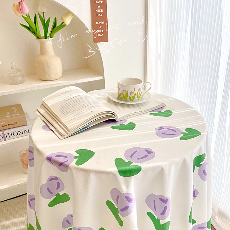 Khăn Trải Bàn Hình Hoa Tulip Trang Trí Nhà Cửa