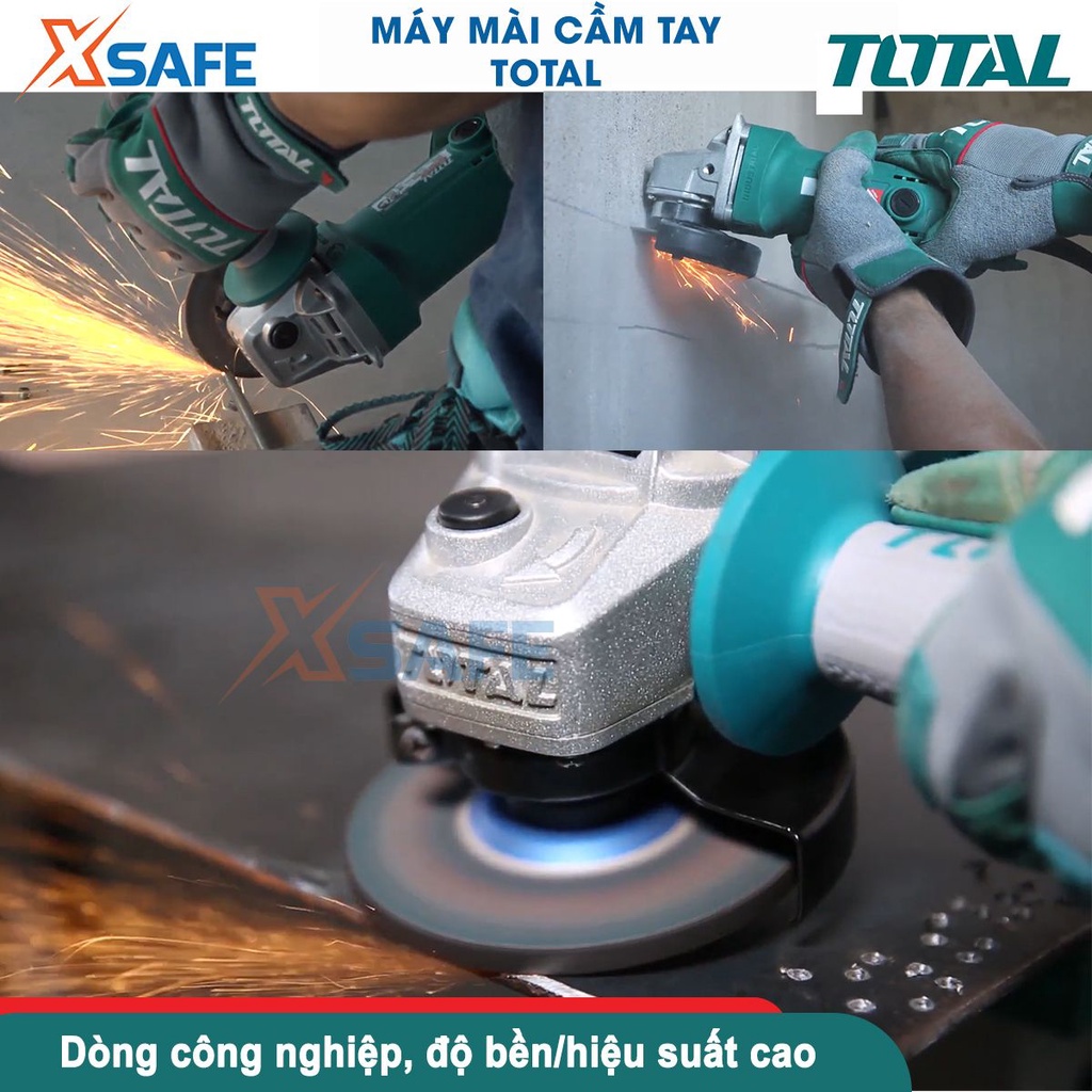 Máy mài góc cầm tay 710W TOTAL TG1071008 đường kính đĩa 100mm, trục chính M10, tốc độ không tải 11000 rpm - chính hãng