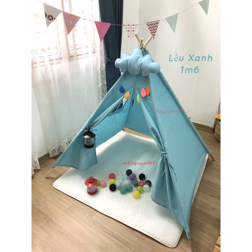 Lều vải handmade cao cấp vải Cotton Canvas cọc gỗ tự nhiên an toàn cho bé chơi hoặc decor chụp ảnh BSL04