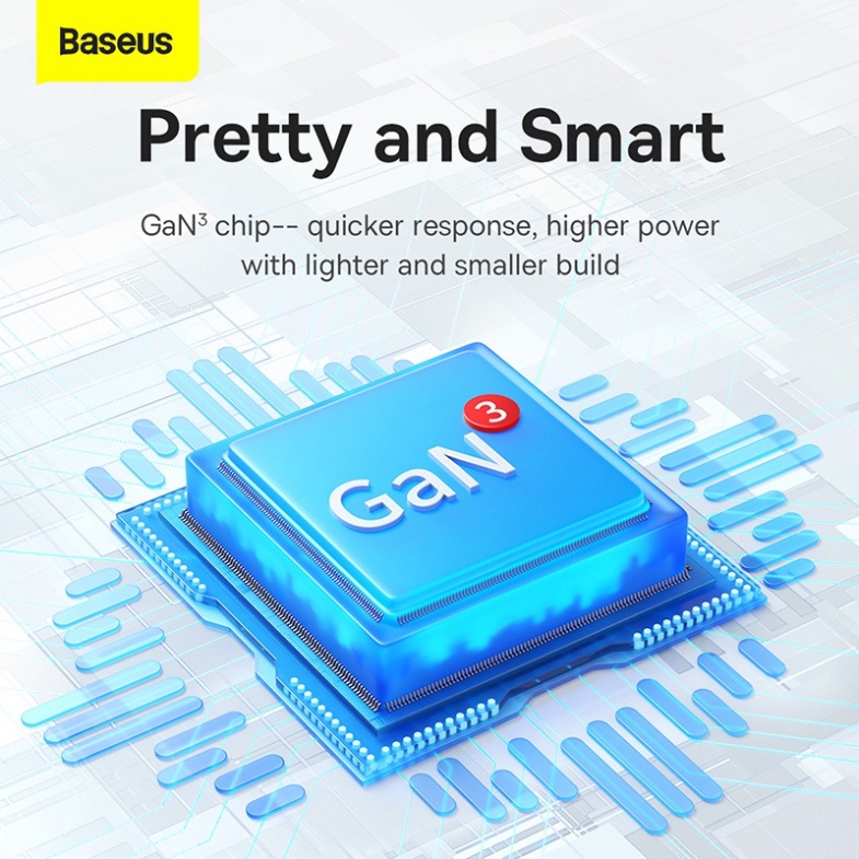 Bộ Sạc Nhanh Baseus GaN 3 Pro 65W Quick Charge 4.0 3.0 Cho Laptop Điện Thoại