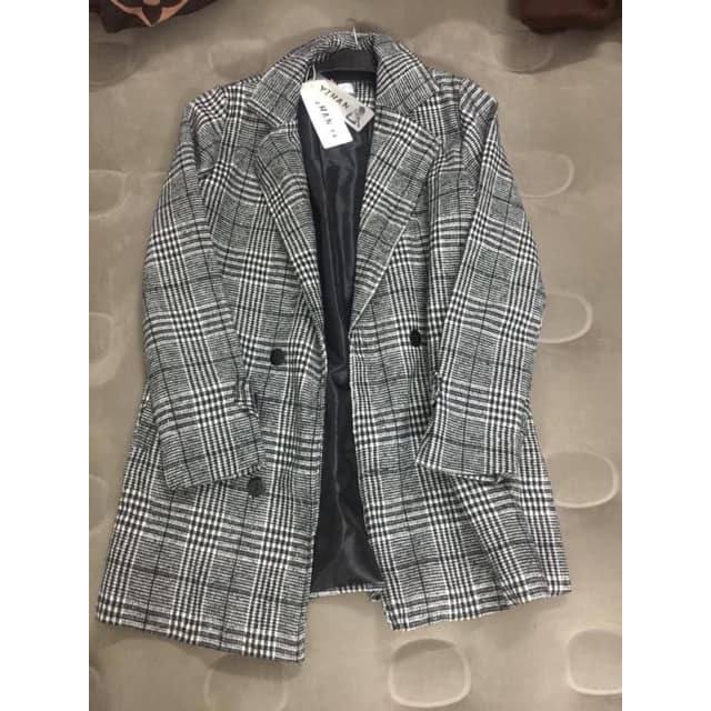 Áo dạ kẻ 6 cúc hàng quảng châu 2 lớp, Áo vest BLAZER dạ hàng đẹp , áo dày 2 lớp sẵn 2 màu ( áo dạ kẻ 6 cúc) | BigBuy360 - bigbuy360.vn