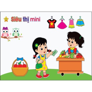 Combo 5 bộ góc dán tường mầm non