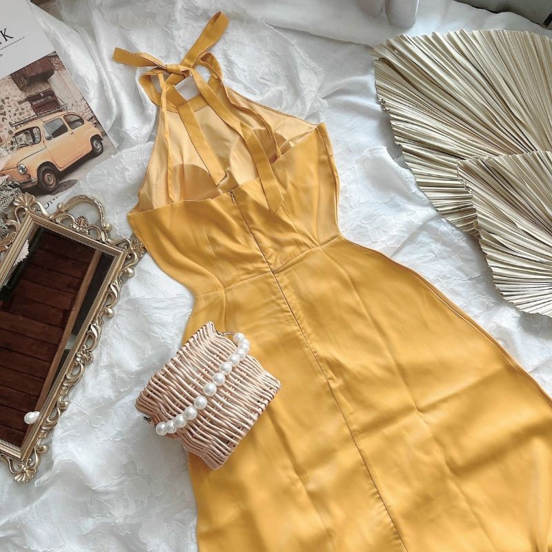 THIẾT KẾ ĐẦM VÀNG CỔ YẾM XẺ ĐÙI♥VIDEO THẬT SHOP QUAY DMX12 XINH | BigBuy360 - bigbuy360.vn