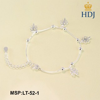 Vòng tay bạc nữ vòng tay bạc nữ cỏ bốn lá may mắn trang sức  HDJ mã LT-52-1