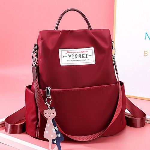 Balo Nữ Thời Trang, Khóa Kéo Mặt Sau Lưng Chống Trộm Vải Dù Trượt Nước BL02 ( Tặng kèm móc mèo )