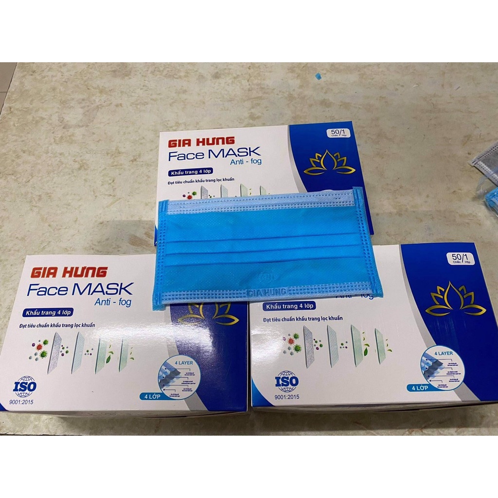 Khẩu Trang Y Tế 4 Lớp Cao Cấp Gia Hưng Đóng Gói 1C 3 màu
