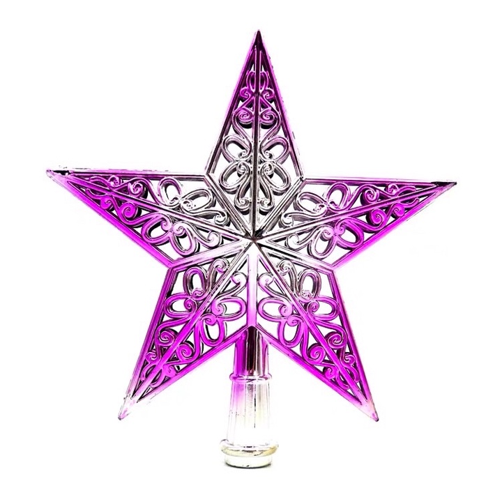 Ngôi sao Giáng Sinh 15cm vân lưới gắn đỉnh cây thông trang trí noel size trung