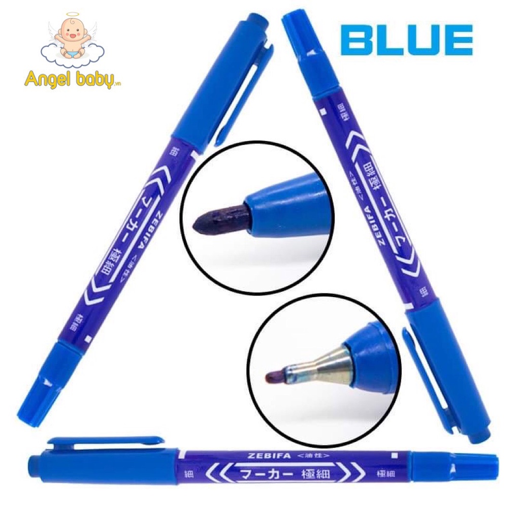 Bút viết lông dầu 2 đầu Zebili / Bút viết kính CD không xóa được MO-120