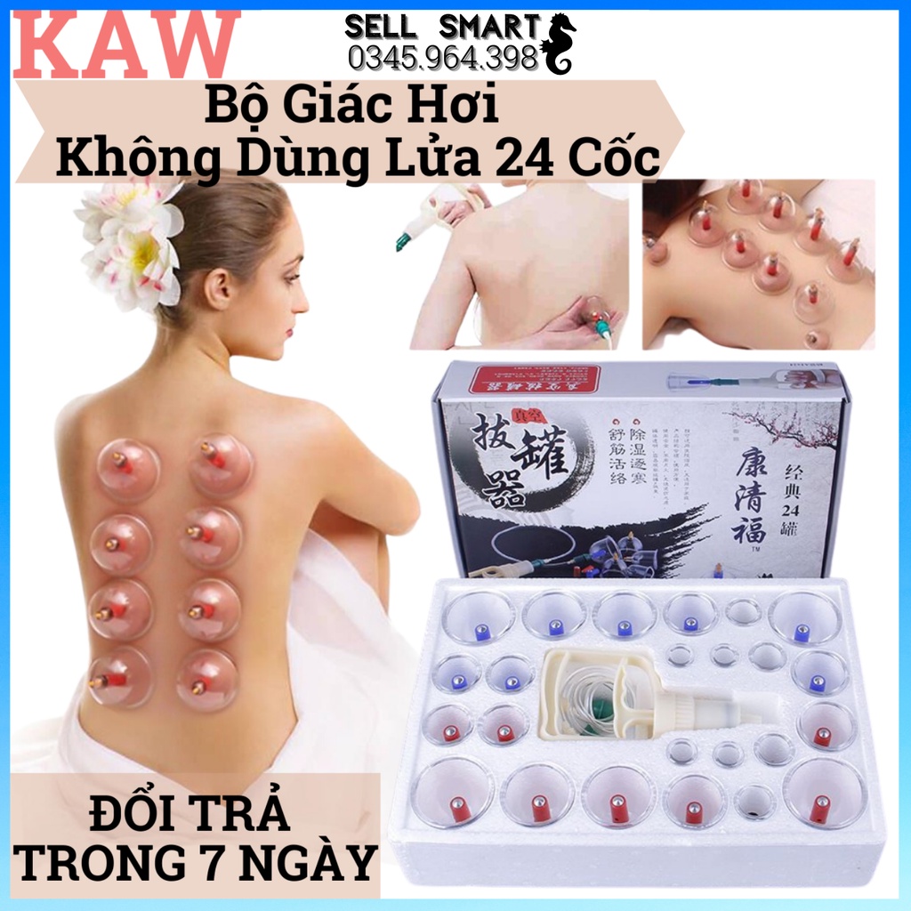 Bộ Giác Hơi KAW Không Dùng Lửa 24 ống - Dụng cụ giác hơi chân không Hàn Quốc, Chăm sóc sức khỏe của bạn và gia đình