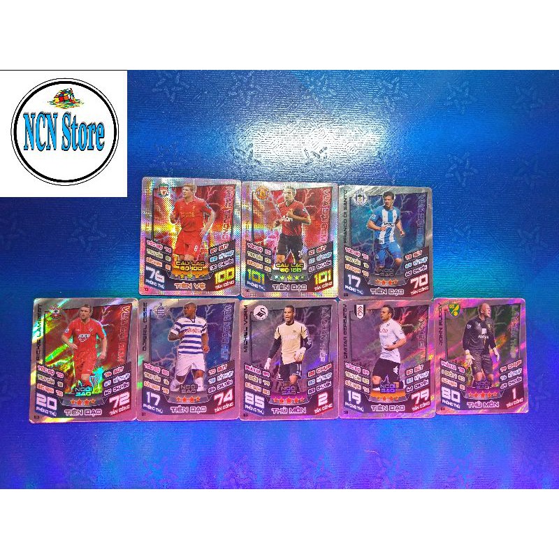 [ Một thẻ ] Thẻ Poca Match Attax mùa giải 2012-2013 lấp lánh(tặng seal bọc thẻ)