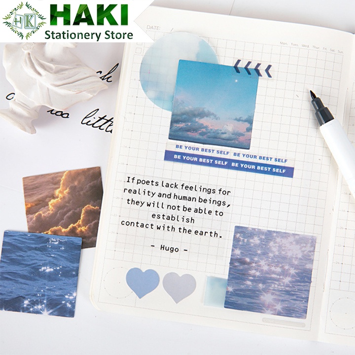 Nhãn dán sticker HAKI 46 hình dán cute trang trí sổ hình bầu trời giá rẻ ST29