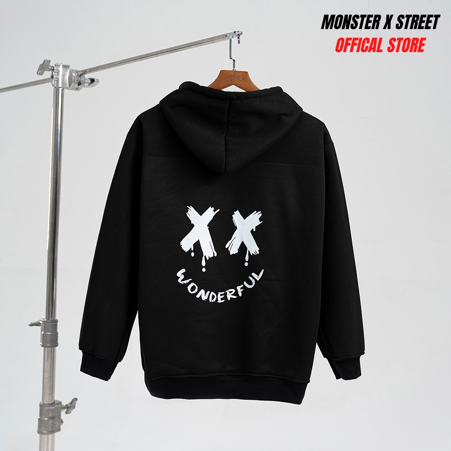 Áo hoodie nỉ bông Monster X Street XX Wonder nam nữ form rộng thu đông Local Brand
