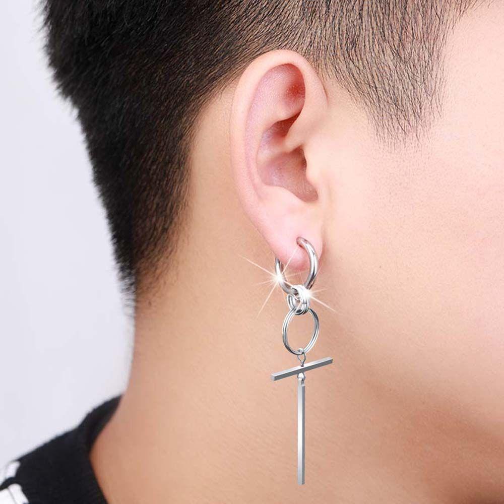 EXPEN Khuyên Tai Hình Thánh Giá Bằng Thép Titan Phong Cách Punk Hàn Quốc Cho Nam Nữ