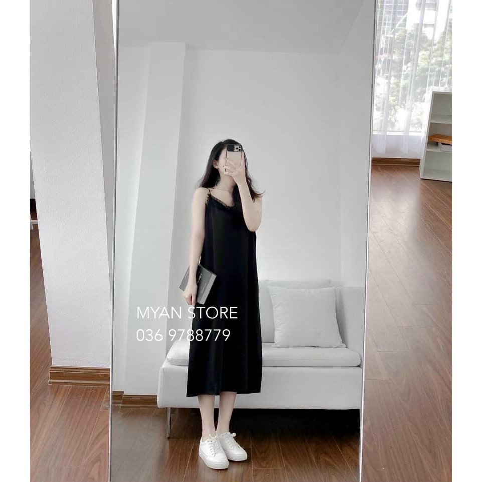 Váy lụa 2 dây phối ren siu hot | BigBuy360 - bigbuy360.vn