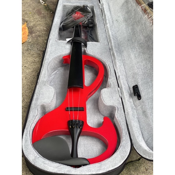 Đàn violin điện từ màu đỏ trọn bộ phụ kiện
