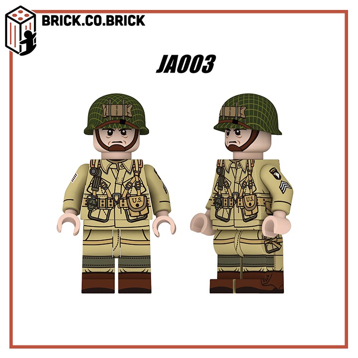 Lính Mỹ Mô Hình Đồ Chơi Lắp Ráp Lính Quân Đội Thế Chiến MinifigureS American Soldier World War JA003 JA004 JA008