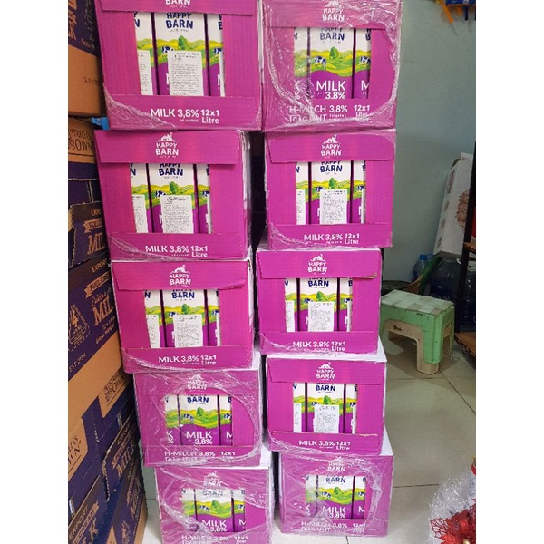 Thùng sữa tươi Nguyên Kem Úc 12 hộp 1 lít date 05/2024