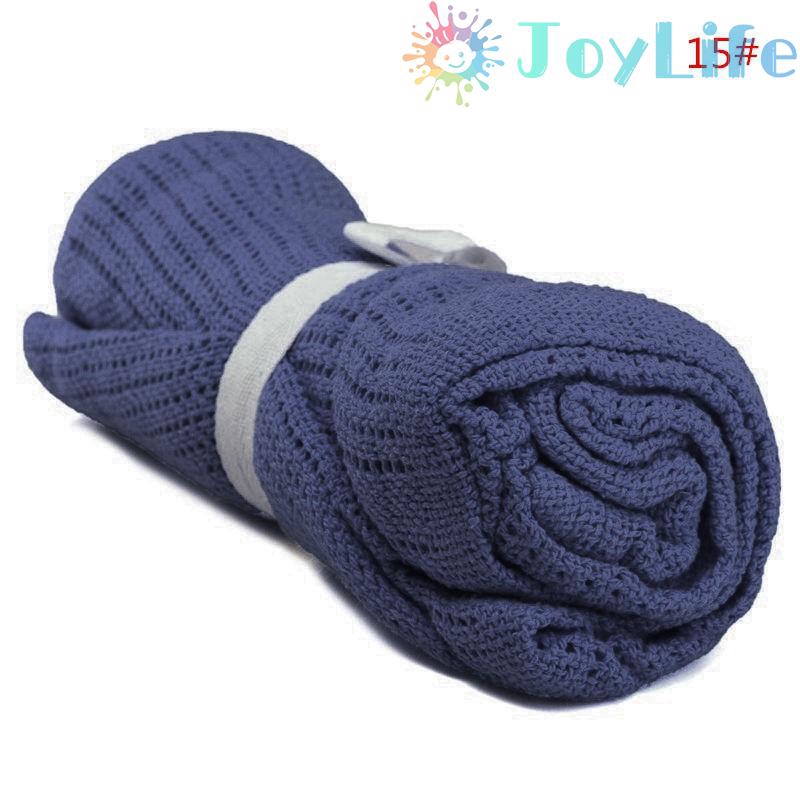 Baby  Soft  Cotton  Knitted  Net  Solid  Color  Hole  Blanket