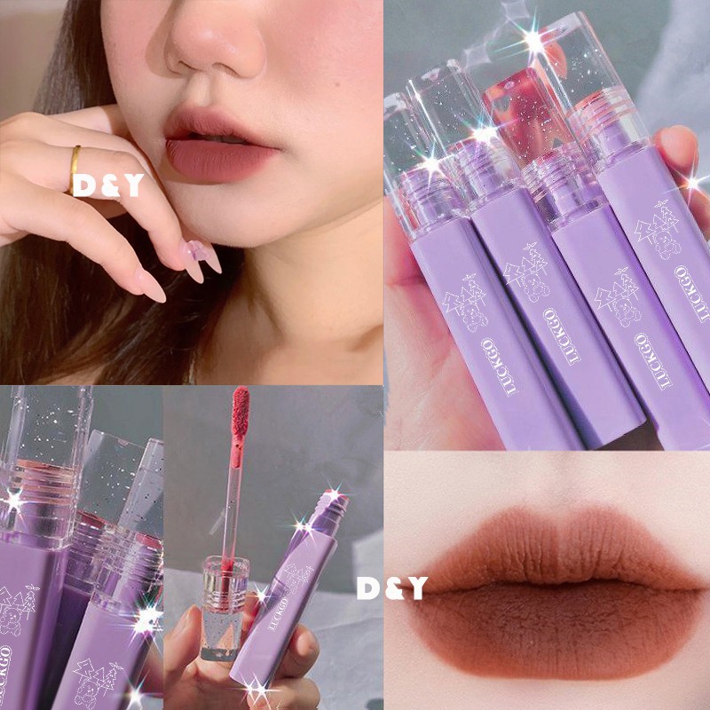 Son môi LUCKGO dạng lỏng dưỡng ẩm chống thấm nước lâu trôi