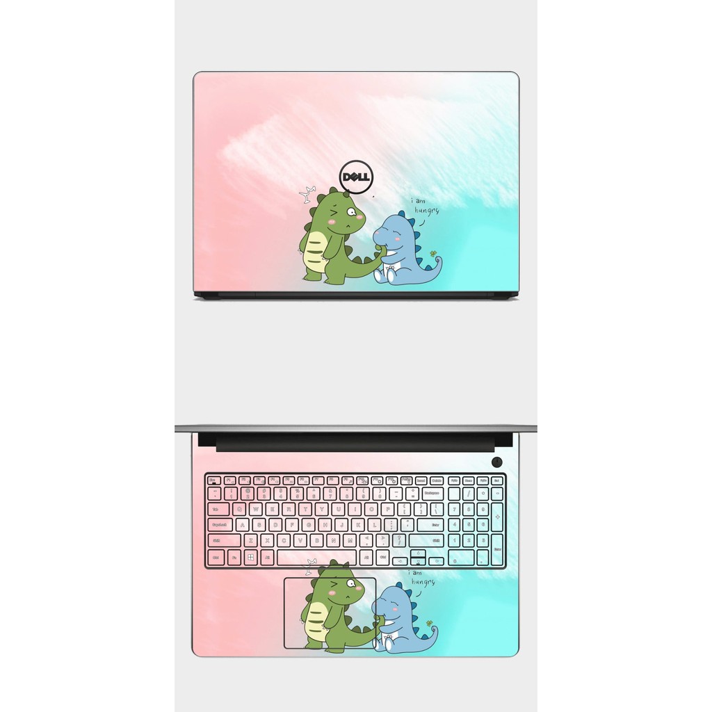Skin laptop mẫu Khủng Long cute. Full các dòng như: Dell, Asus, Acer, Hp, Mac ,....