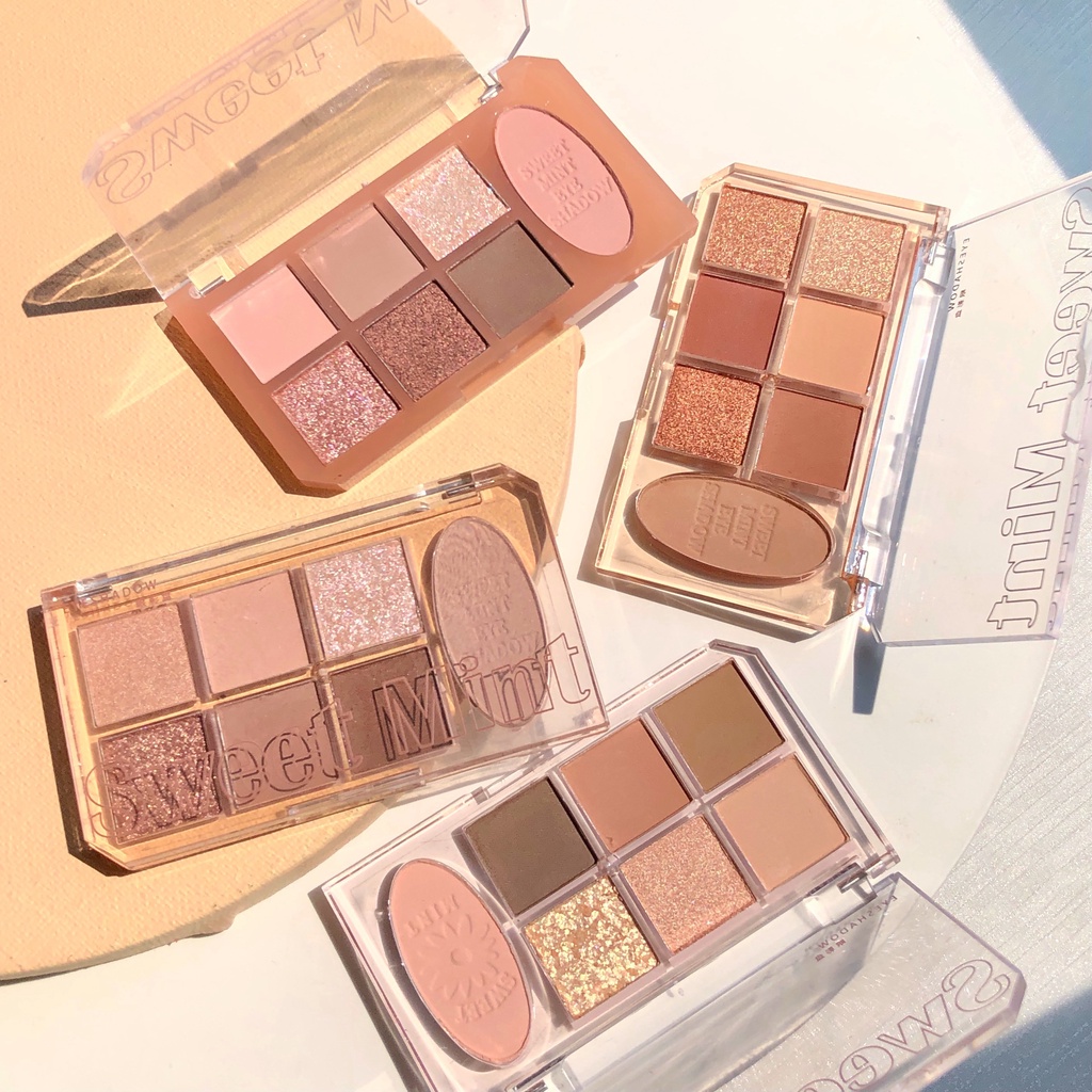 Bảng Phấn Mắt Sweetmint 7 Màu Sắc Hiệu Ứng Lì / Ánh Nhũ / Ánh Nhũ Lâu Phai Dành Cho Người Mới Bắt Đầu