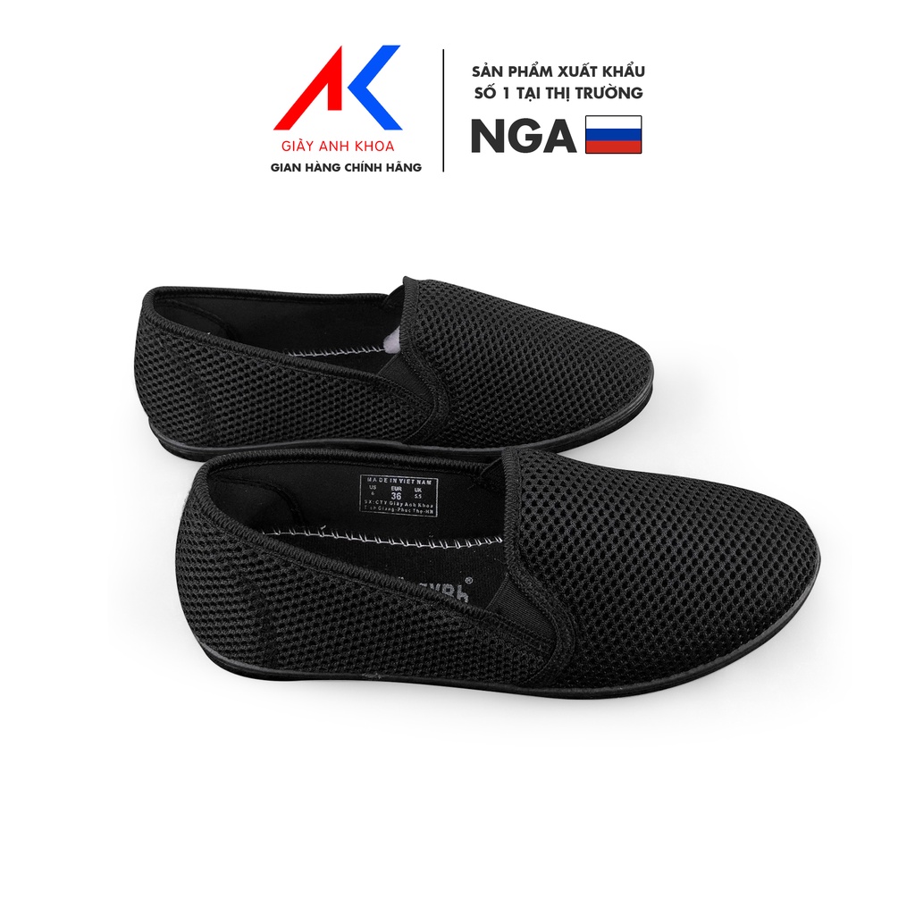 Giày lười nữ đế bệt, giày mọi nữ full size chất liệu vải dệt Knit cao cấp ANH KHOA 667A