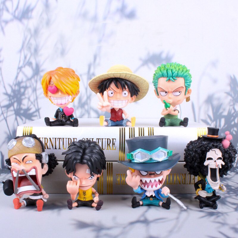 Mô hình One Piece chibi Luffy Zoro Sanji Ace Sabo Robin Choper cao 8-12cm, mô hình anime đảo hải tặc, figure one piece