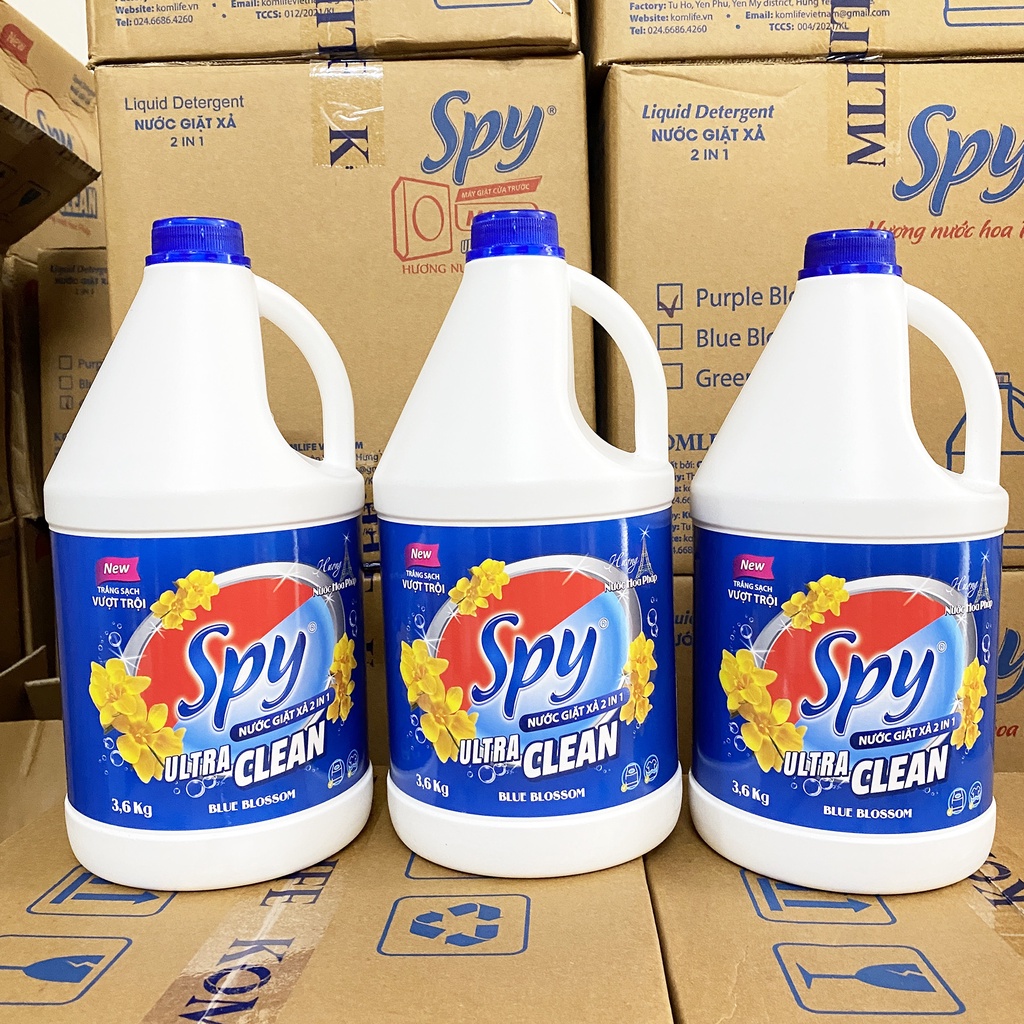 Nước giặt xả SPY Ultra Clean hương nước hoa Pháp can 3,6kg