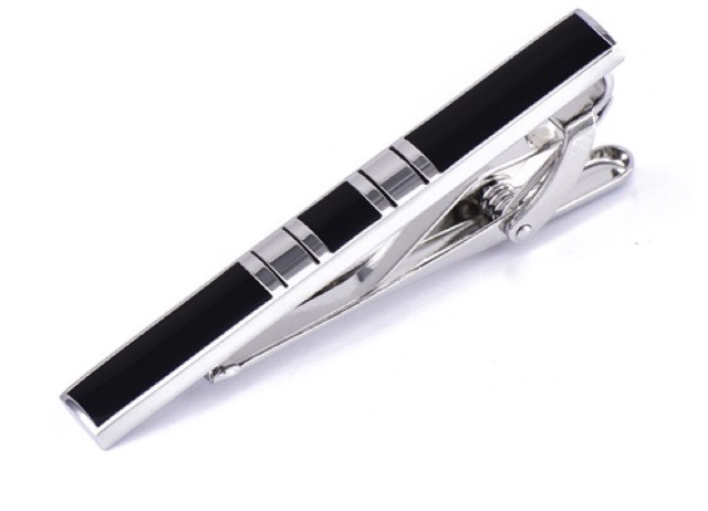 Kẹp cà vạt đen cho nam cao cấp không rỉ sét