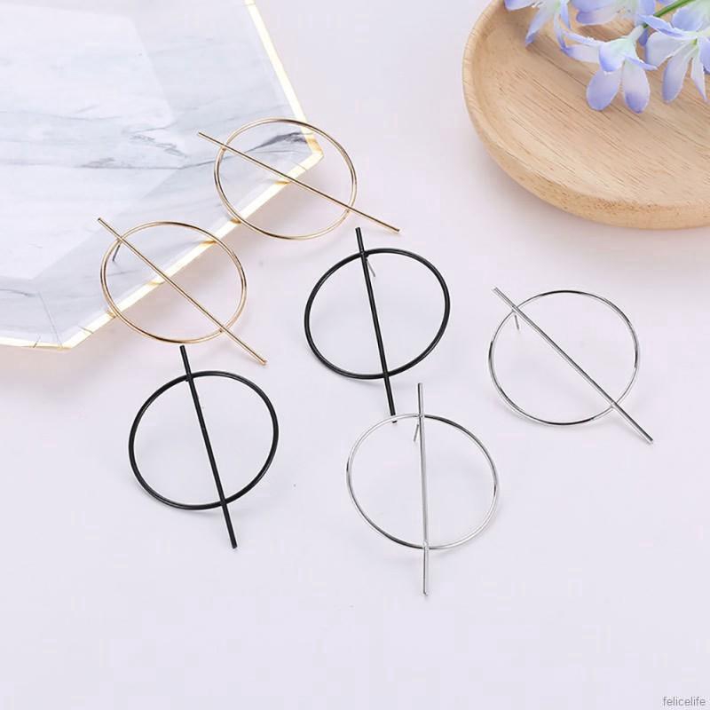 Khuyên tai nữ tròn lớn thiết kế đơn giản