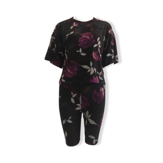 Đồ Bộ set hoa, áo form rộng cánh dơi , quần biker vnxk